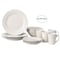 Quickway Imports 16 PC Rimmed Dinnerware Set for 4 Person - Mugs, Salad and Dinner Plates and Bowls Sets, White QI004500 - alternate 1